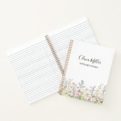 Elegant Monogram Colorful Flower Garden Floral ノートブック (内部)