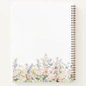 Elegant Monogram Colorful Flower Garden Floral ノートブック (裏面)