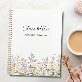 Elegant Monogram Colorful Flower Garden Floral プランナー手帳