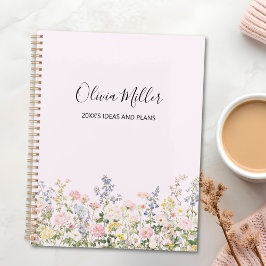 Elegant Monogram Colorful Flower Garden Floral プランナー手帳