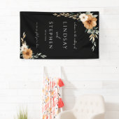 Elegant Monogram Copper Earthy Black Wedding 横断幕 (インサイチュ)