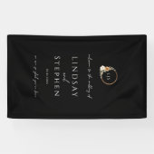 Elegant Monogram Copper Earthy Black Wedding 横断幕 (横)