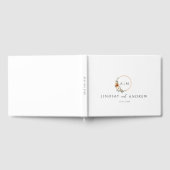 Elegant Monogram Copper Earthy Botanical  ゲストブック (全面)