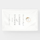 Elegant Monogram Copper Earthy Botanical Wedding 横断幕 (横)