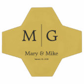 Elegant Monogram Couple Name Metallic Gold サッカーボール (フラット)