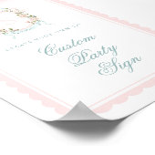 Elegant Monogram Crest Baby Shower Custom 5x7 ポスター (角)