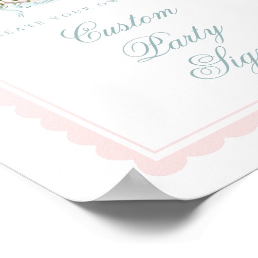 Elegant Monogram Crest Baby Shower Custom 8x10 ポスター (角)