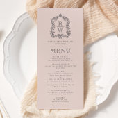 Elegant Monogram Crest Blush Pink Wedding メニュー