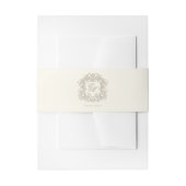 Elegant Monogram Crest Ivory Wedding  招待状ベリーバンド (正面例)