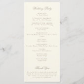 Elegant Monogram Crest Ivory Wedding Program プログラム (裏面)
