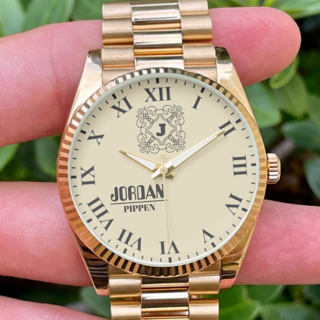 Elegant Monogram Custom Name & Initials 腕時計 (クリエイターアップロード済み)