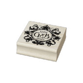Elegant Monogram & Date Wedding Rubber Stamp ラバースタンプ (スタンプ)