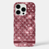 Elegant Monogram Dusky Rose Sparkle Case-Mate iPhoneケース (裏面)