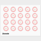 Elegant Monogram Dusty Pink Floral Wedding Sticker ラウンドシール (シート)