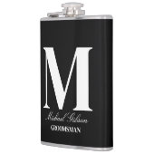 Elegant Monogram Flask - Personalized Groomsmen Gi フラスク (左)