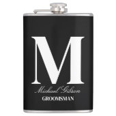 Elegant Monogram Flask - Personalized Groomsmen Gi フラスク (正面)