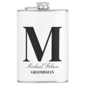 Elegant Monogram Flask - Personalized Groomsmen Gi フラスク (正面)