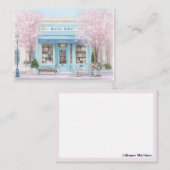 Elegant Monogram Floral Booklover Note Cards ノートカード (正面/裏面)