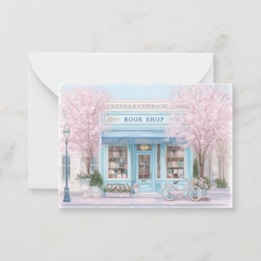 Elegant Monogram Floral Booklover Note Cards ノートカード (正面)