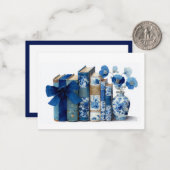 Elegant Monogram Floral Booklover Note Cards ノートカード (正面/裏面インサイチュ)