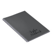 Elegant Monogram Floral Pattern Personalized Name ノートブック (右側)