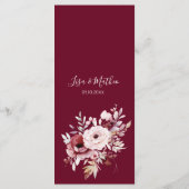 Elegant Monogram Floral Wedding Double-Sided  メニュー (裏面)