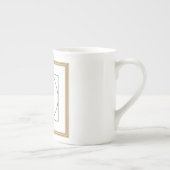 Elegant Monogram Frame Personalized Initial & Full ボーンチャイナマグカップ (右)