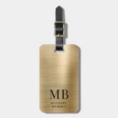 Elegant Monogram Gold ラゲッジタグ (正面縦)