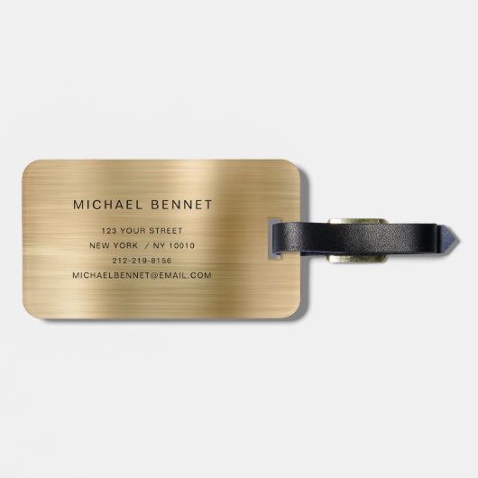 Elegant Monogram Gold ラゲッジタグ (裏面横)