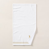 Elegant Monogram Gold Script Name White バスタオルセット (ハンドタオル)