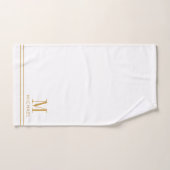 Elegant Monogram Gold Script Name White バスタオルセット (ハンドタオル)