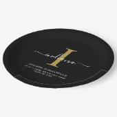 Elegant Monogram Graduation 2026 Party ペーパープレート (アングル)