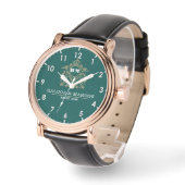 Elegant Monogram green and gold Couple names 腕時計 (傾斜)