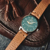 Elegant Monogram green and gold Couple names 腕時計