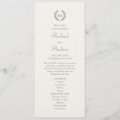 Elegant Monogram Green Cream Wedding Timeline Flat プログラム (正面)