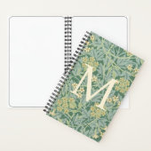 Elegant Monogram Green Jasmine Floral ノートブック (内側)