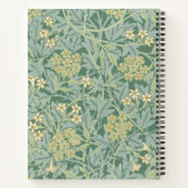 Elegant Monogram Green Jasmine Floral ノートブック (裏面)