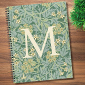 Elegant Monogram Green Jasmine Floral ノートブック