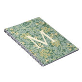 Elegant Monogram Green Jasmine Floral ノートブック (右側)
