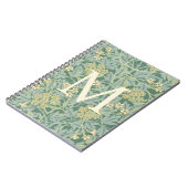 Elegant Monogram Green Jasmine Floral ノートブック (左側)