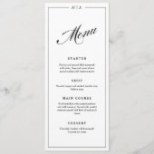 Elegant Monogram Handwriting Wedding Dinner  メニュー (正面)