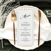 Elegant Monogram Handwriting Wedding Dinner  メニュー