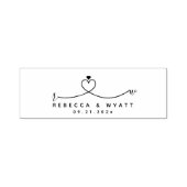 Elegant Monogram Heart Couple Initials Wedding セルフインキングスタンプ (デザイン)