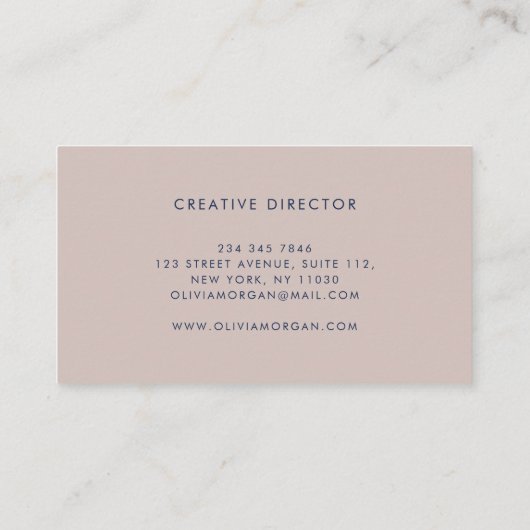 Elegant monogram logo beige blue professional 名刺 (裏面)