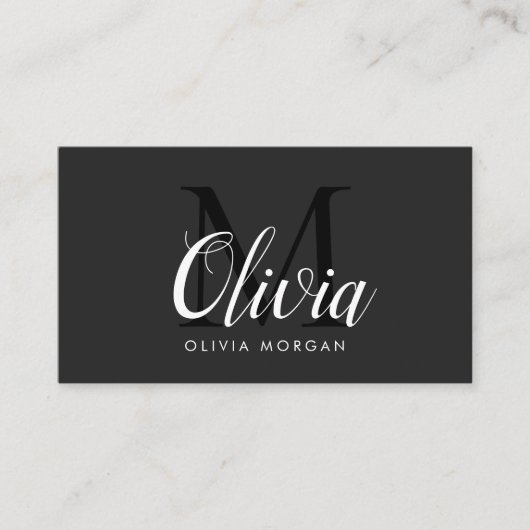 Elegant monogram logo gray black professional 名刺 (正面)