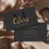 Elegant monogram logo gray black professional 名刺