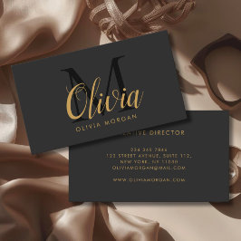 Elegant monogram logo gray black professional 名刺