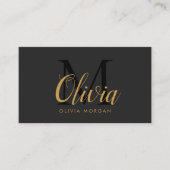 Elegant monogram logo gray black professional 名刺 (正面)