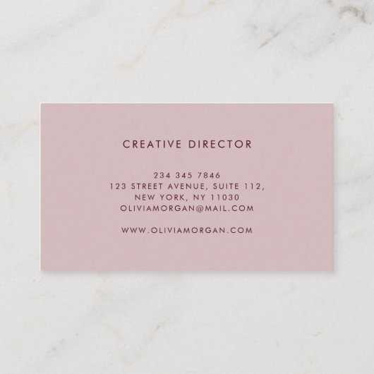 Elegant monogram logo pink professional 名刺 (裏面)