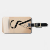 Elegant Monogram Luggage Tag ラゲッジタグ (正面横)